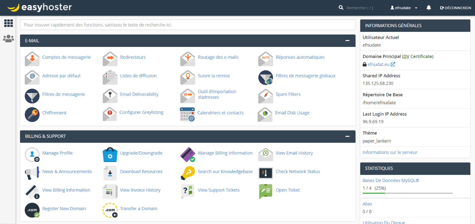 cPanel EasyHoster
