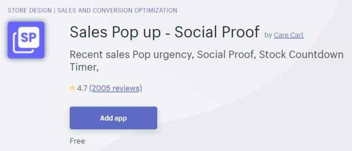 Sales Pop up ‑ Social Proof