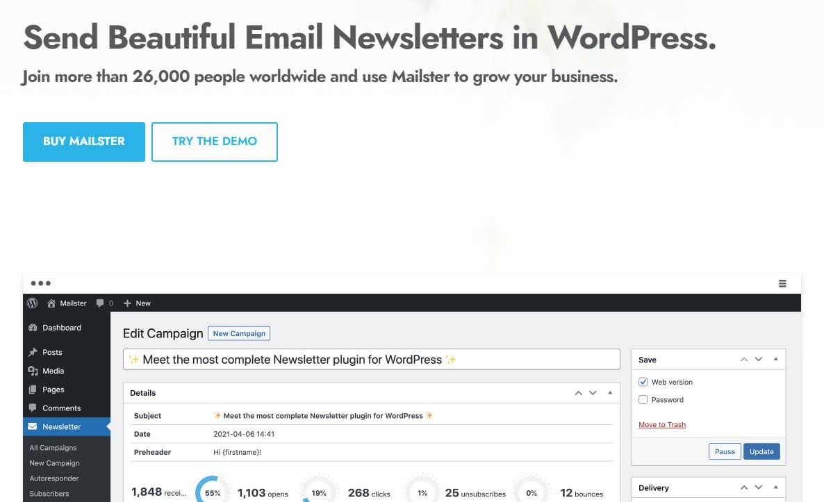 plugins newsletter WordPress Mailster