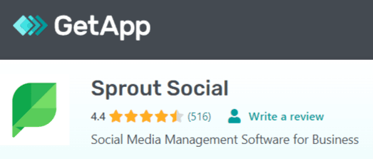 Avis Sprout Social sur GetApp : 4.4/5