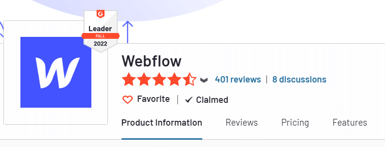 Avis Webflow G2