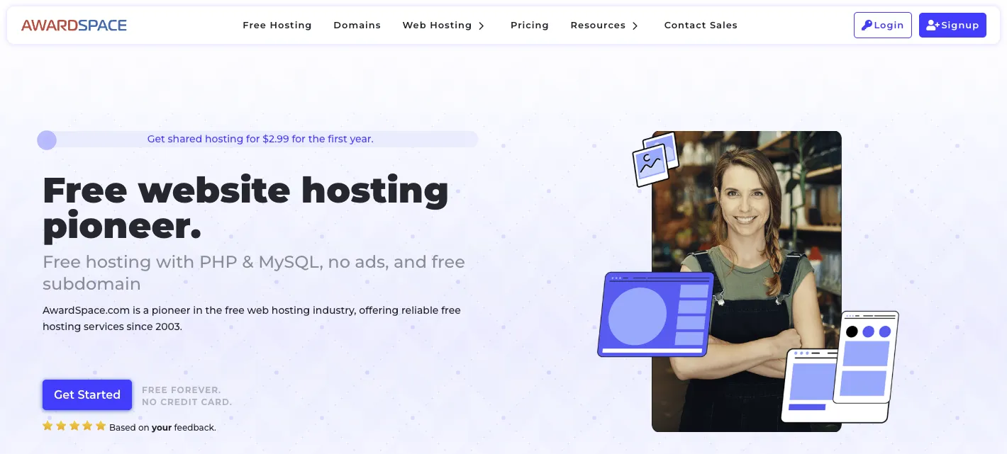 Hébergeur gratuit AwardSpace