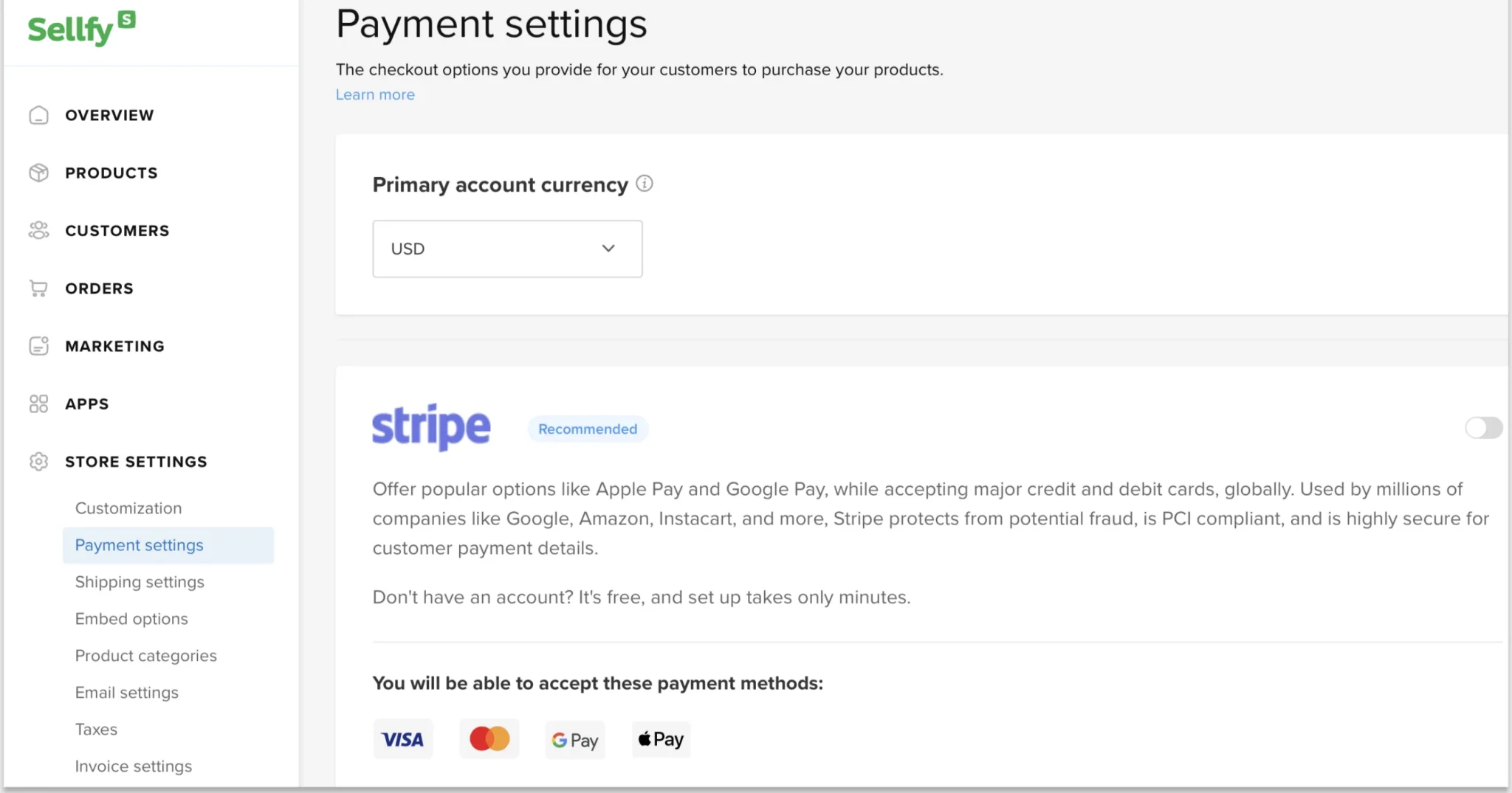Sellfy paiements