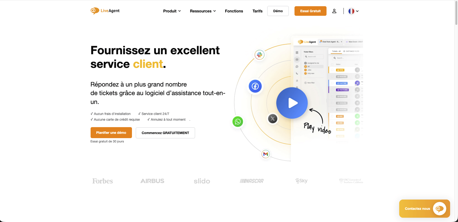 Logiciel de live chat LiveAgent