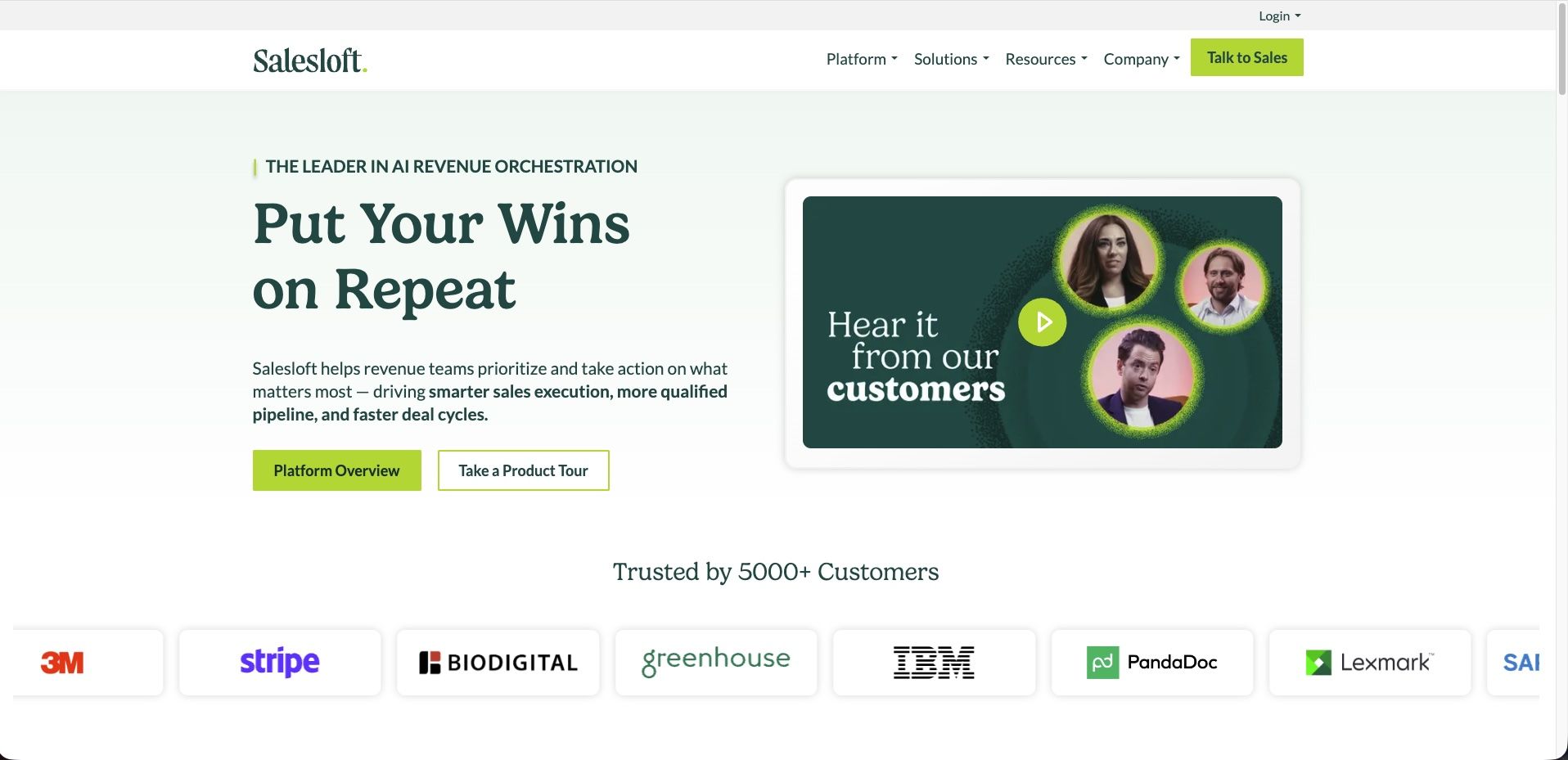 Logiciel de live chat Salesloft