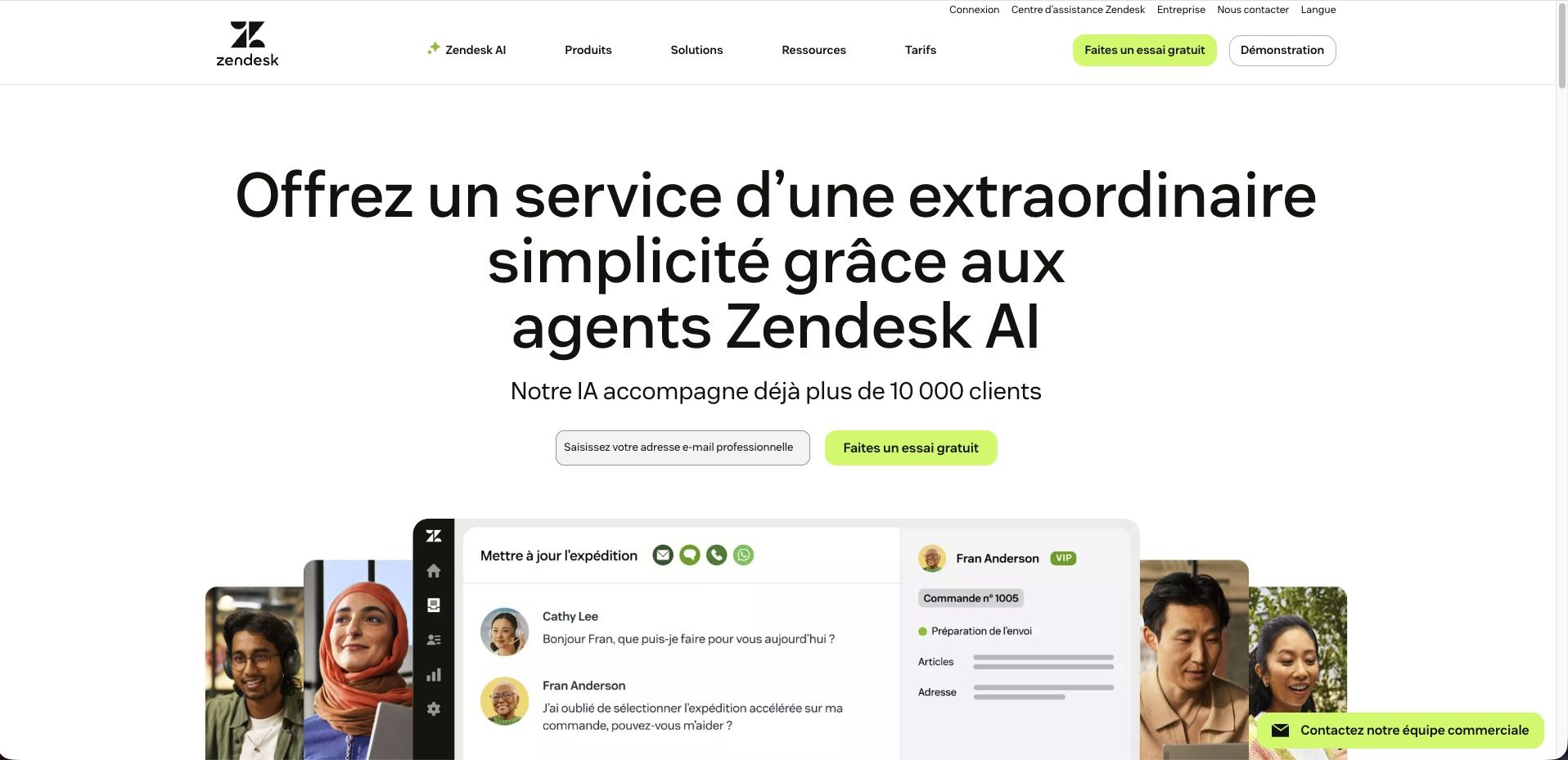 Logiciel de live chat Zendesk