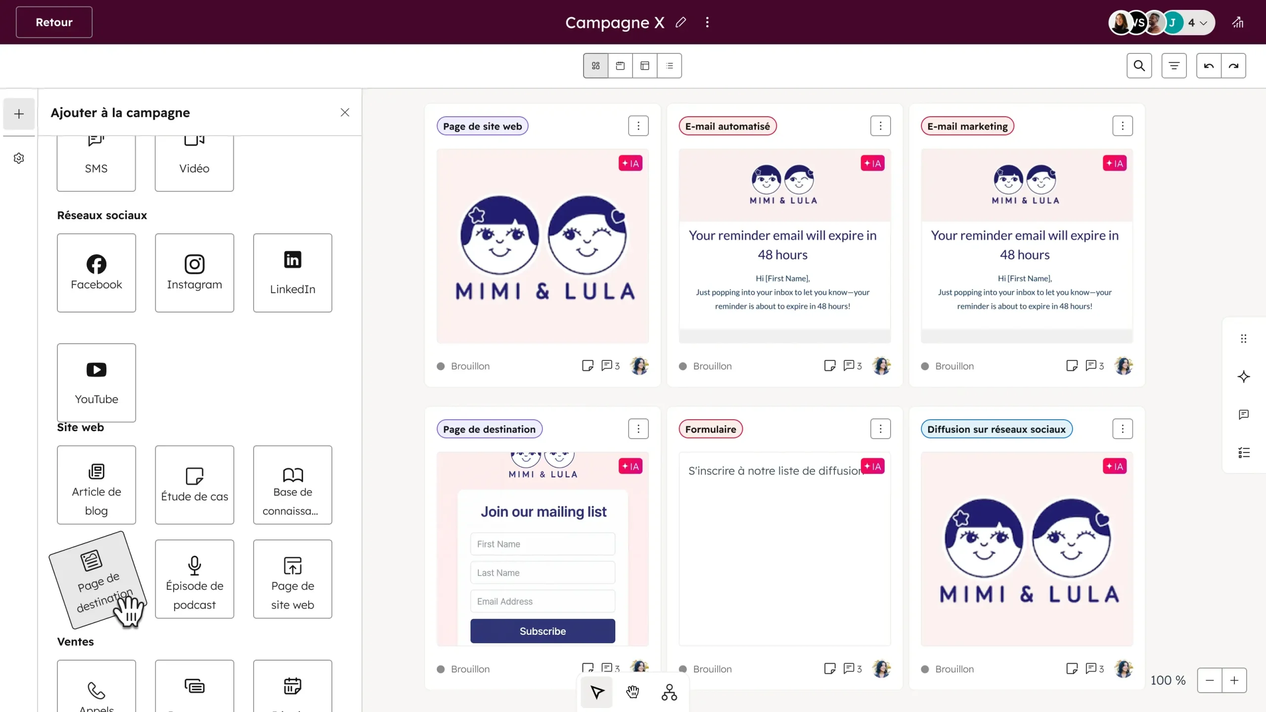 HubSpot Marketing Hub - Campagnes marketing