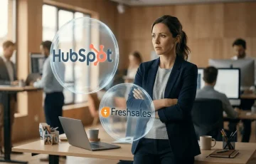 Responsable des ventes réalisant un comparatif entre HubSpot et Freshsales