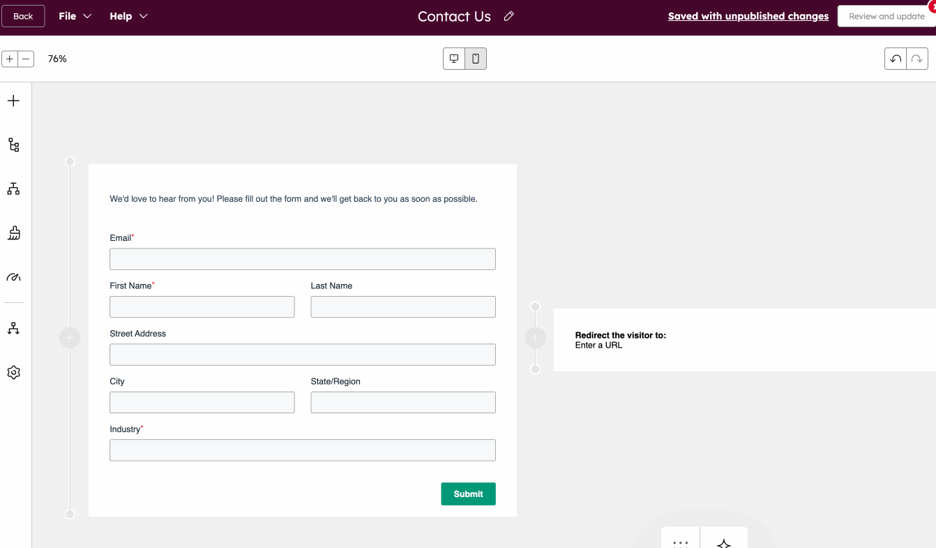 HubSpot Forms - Edition du formulaire
