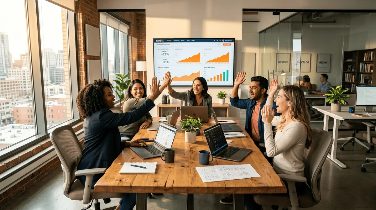Agence web dynamique satisfaite de HubSpot
