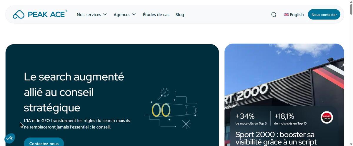 Peak Ace, agence SEO et GEO à Paris