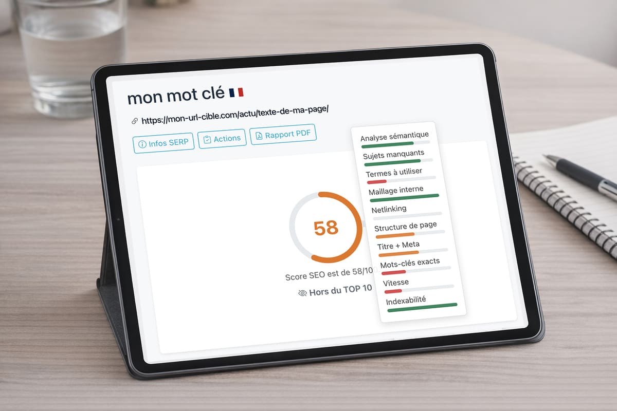 Score SEO et recommandations avec Horusium