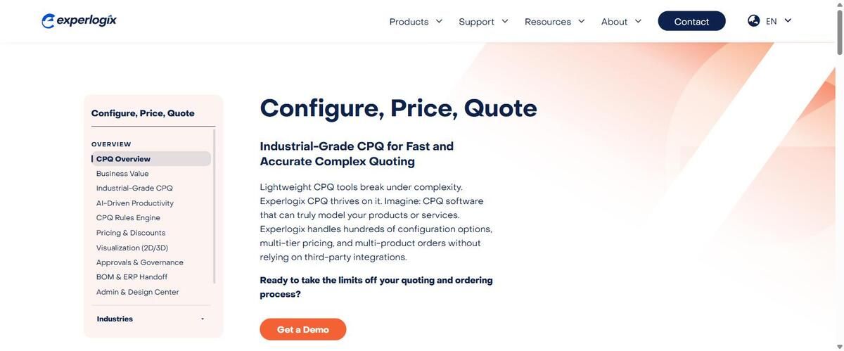 Experlogix CPQ pour la configuration industrielle et Microsoft Dynamics