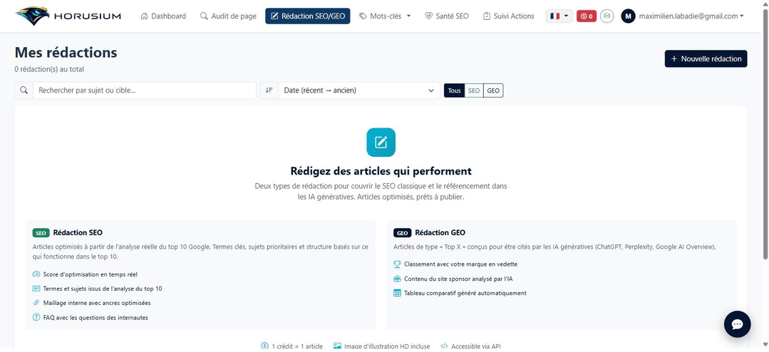 Comparaison des modes de rédaction SEO et GEO proposés par Horusium