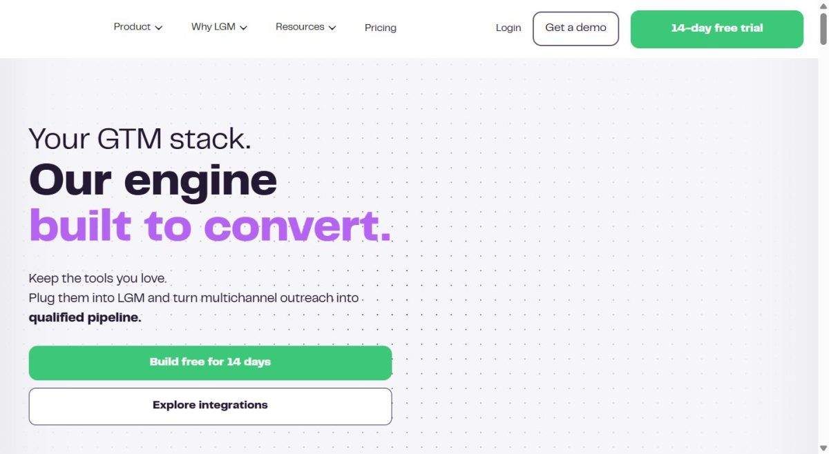 Capture d'écran du site officiel La Growth Machine, l'outil français d'automatisation LinkedIn et email pour la prospection
