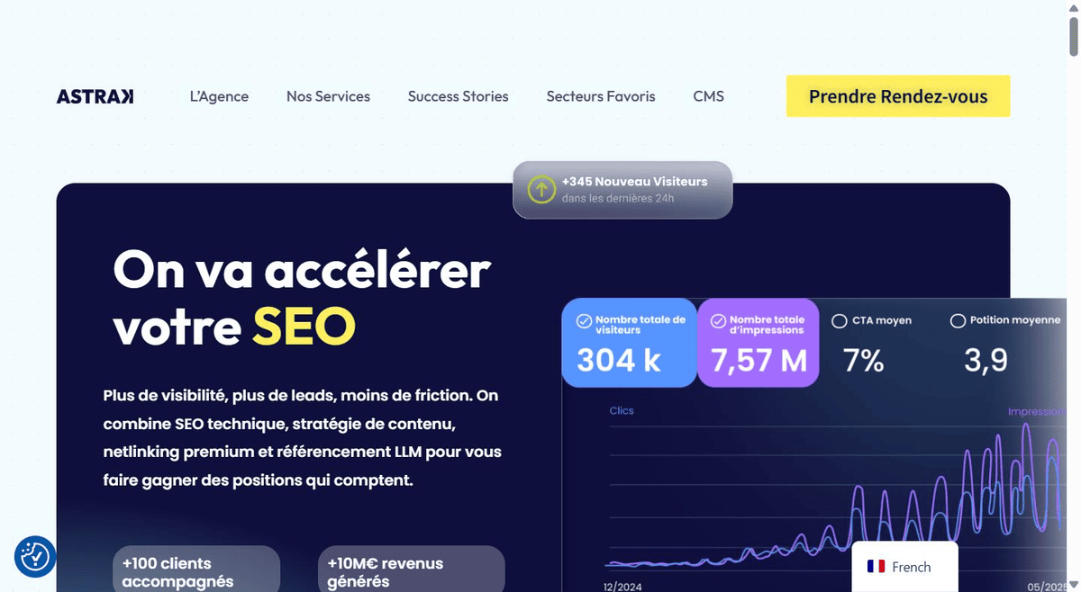 Site d’Astrak, agence SEO-GEO 100 % remote fondée par Léo Poitevin