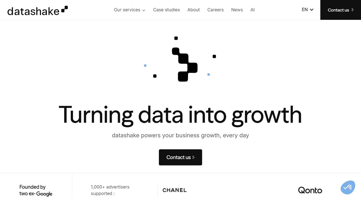 Site de Datashake, agence SEO-GEO orientée data et technologie
