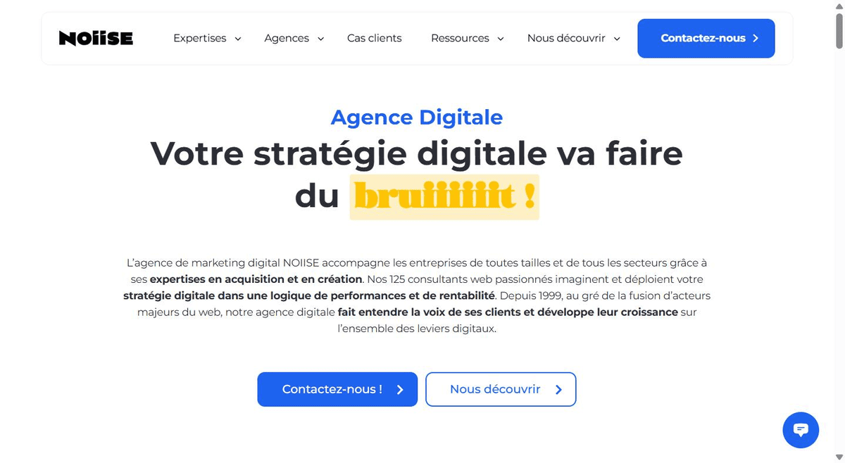 Site de NOIISE, agence digitale française proposant du SEO et du GEO