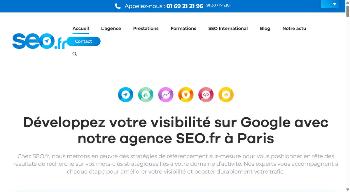 Page d’accueil de SEO.fr, agence de référencement naturel parisienne historique