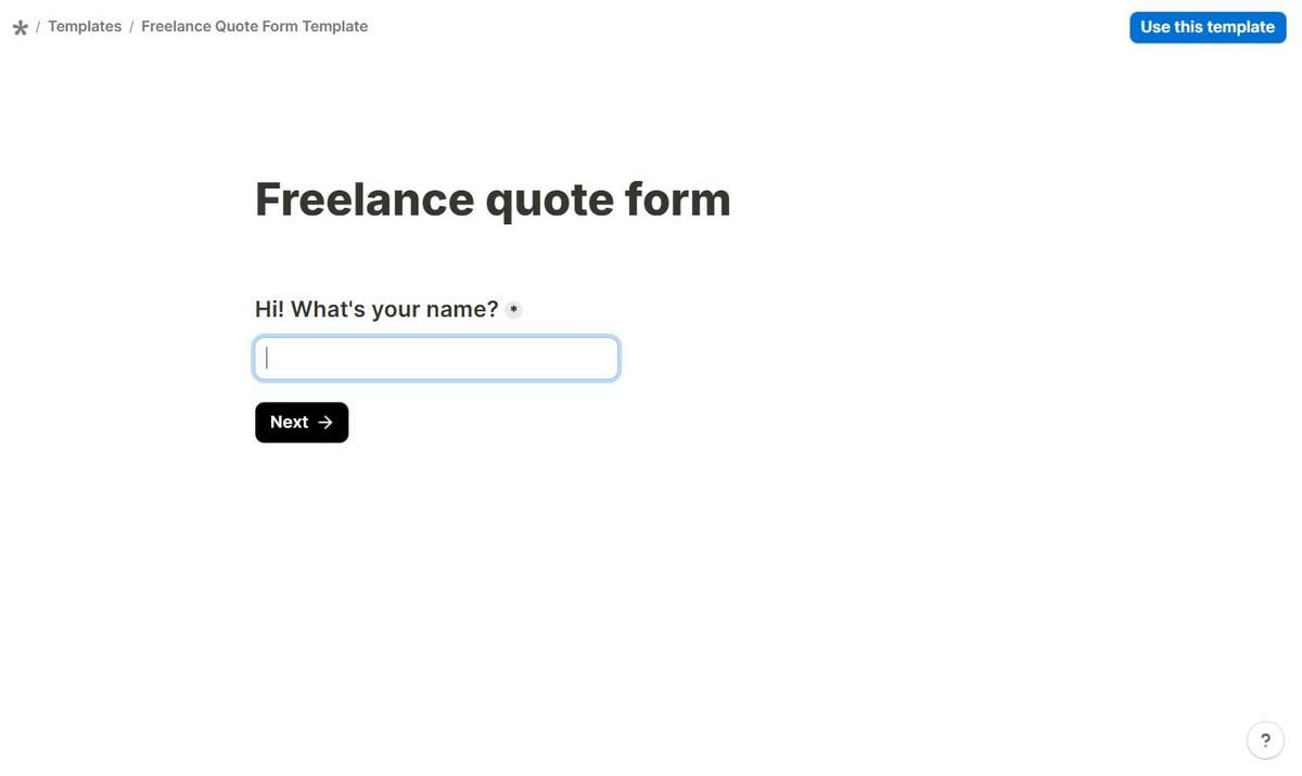 Formulaire en ligne de demande de devis créé avec Tally, déclencheur d'un devis automatisé