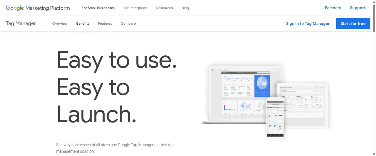Dashboard Google Tag Manager