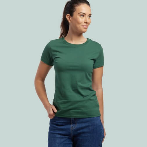 T-shirt femme personnalisable en coton bio made in France, modèle Weil vert