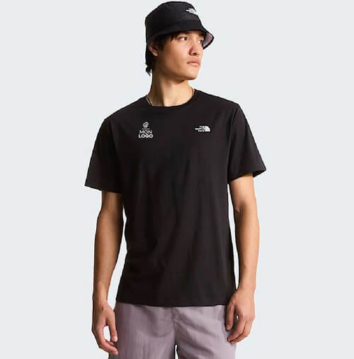 T-shirt personnalisé The North Face homme Evolution Simple Dome noir avec marquage discret